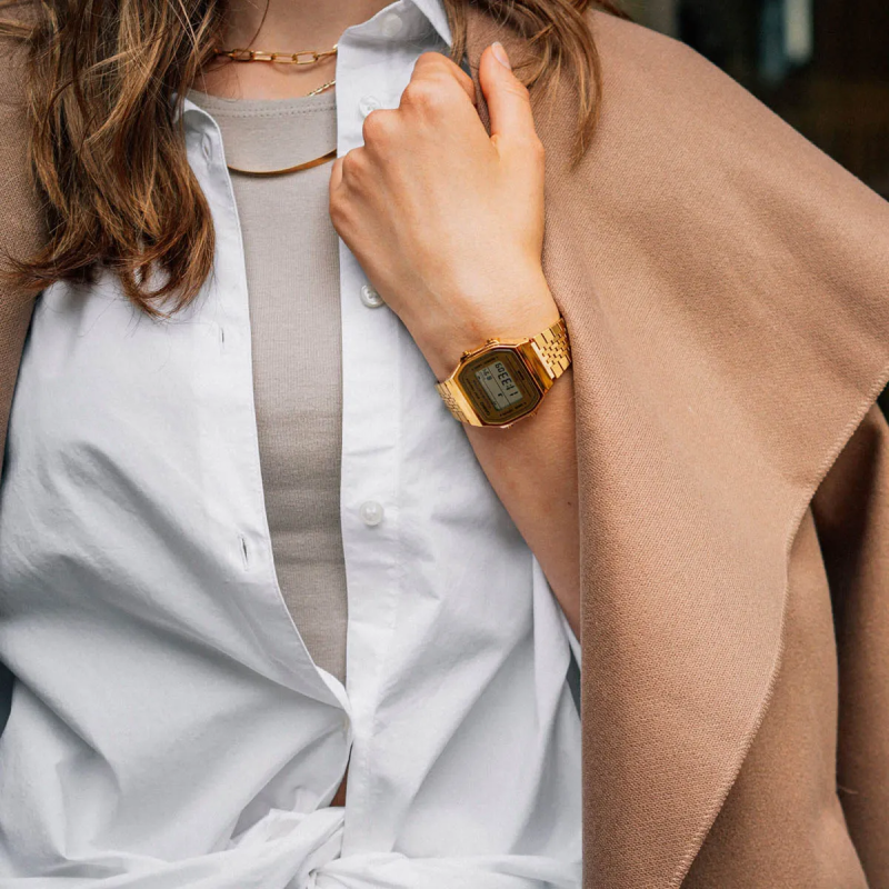 Orologio CASIO VINTAGE BLUETOOTHÂ®  SMARTPHONE LINK - GOLD - built-in accelerometer senses body movements + steps counter Unisex