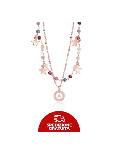 Girocollo in argento e pietre multicolor