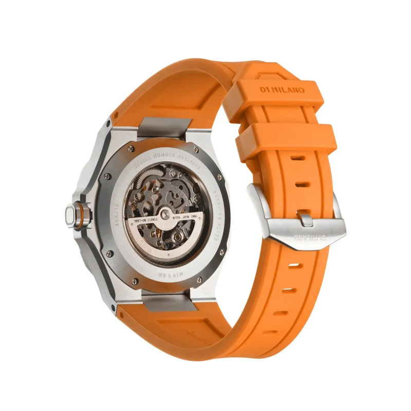 Orologio D1 MILANO SKELETON BRACELET SLICE ORANGE - Automatic Uomo
