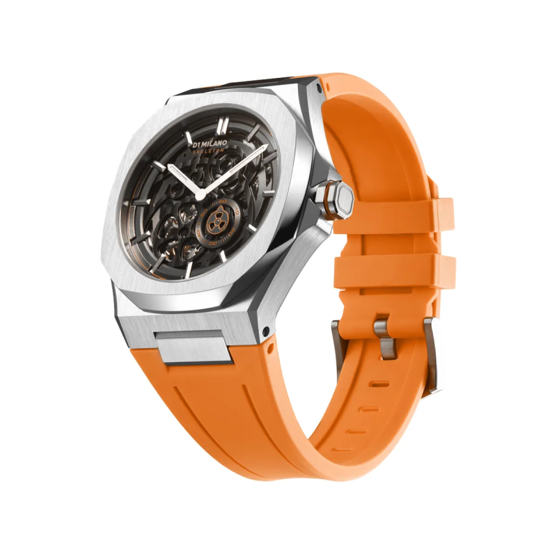 Orologio D1 MILANO SKELETON BRACELET SLICE ORANGE - Automatic Uomo