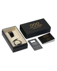 CREAM SPORTY CRONOGRAFO - BLACK LEATHER STRAP