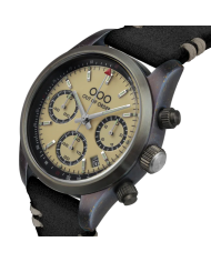 CREAM SPORTY CRONOGRAFO - BLACK LEATHER STRAP