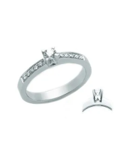 Anello Miluna Solitario Pavè - F.T. Oro Gioielli Valenza