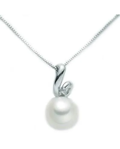 Catenina girocollo Miluna in oro bianco con Perla e ...