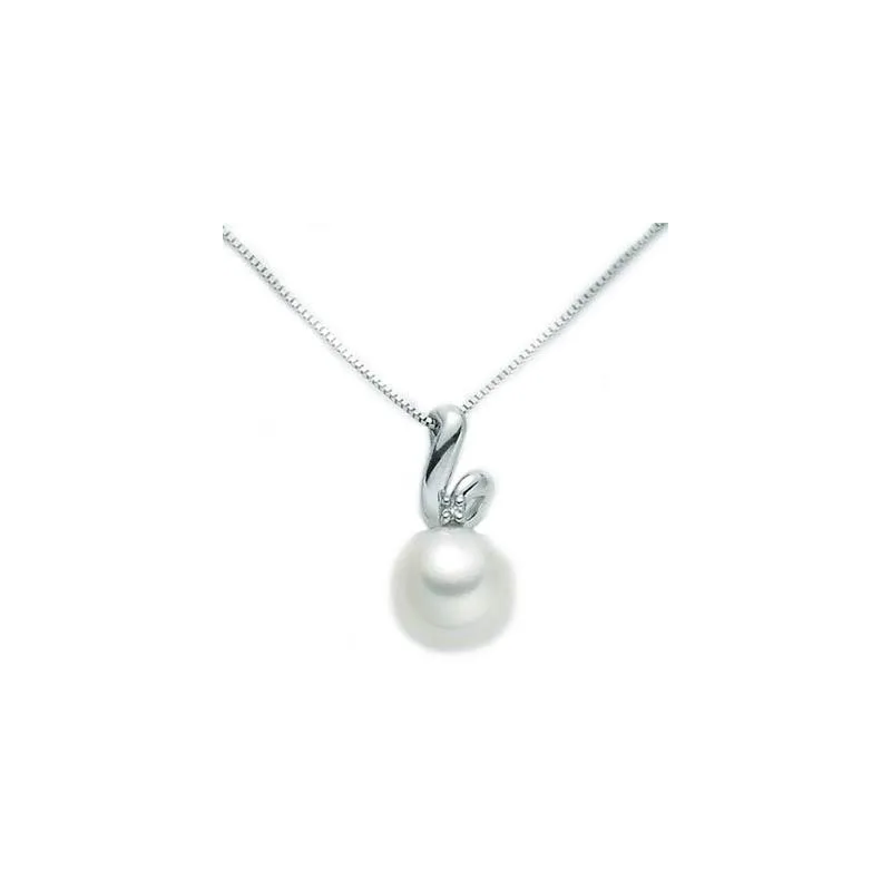 Catenina girocollo Miluna in oro bianco con Perla e ...