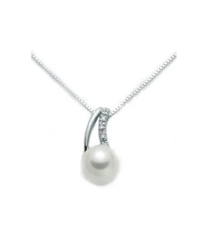 Collana Miluna Brillanti e Perla PCL1627