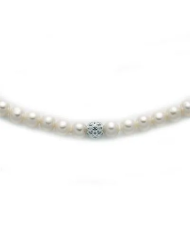 Girocollo Donna Miluna Oro Bianco 18 kt Perla e Diamanti ...