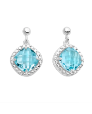 Orecchini Miluna Gemma del Cielo Topazio Argento ...