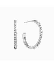 Miluna Orecchini cerchio con diamanti naturali e argento ...