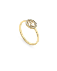 Anello Gucci G Interlocking in oro giallo 18ct e diamanti ...
