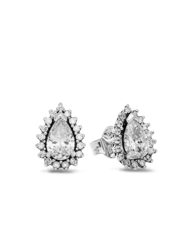 Orecchini Punto Luce Goccia e Pavè | Argento sterling