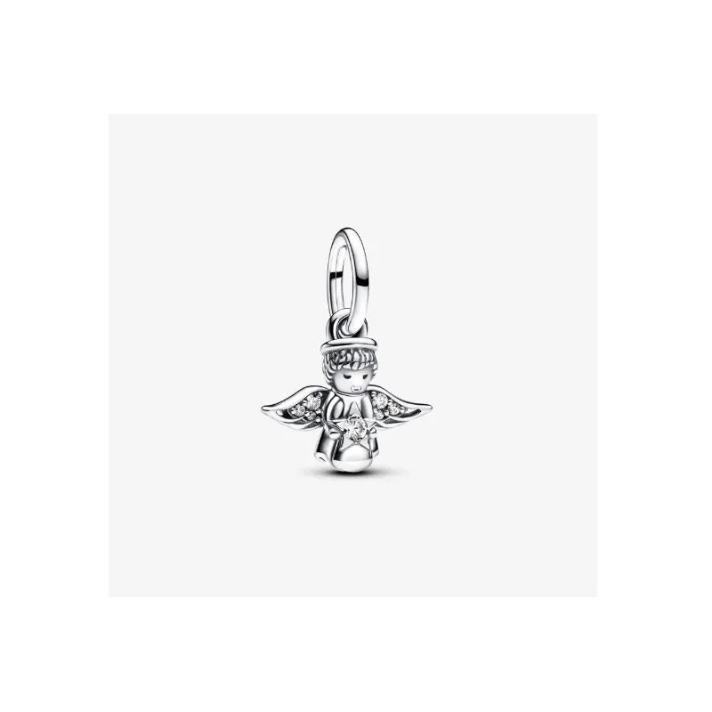 Charm Pendente Angelo e Stella | Argento sterling