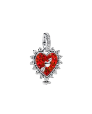 Charm Pendente Cuore Rosso con Freccia Girevole