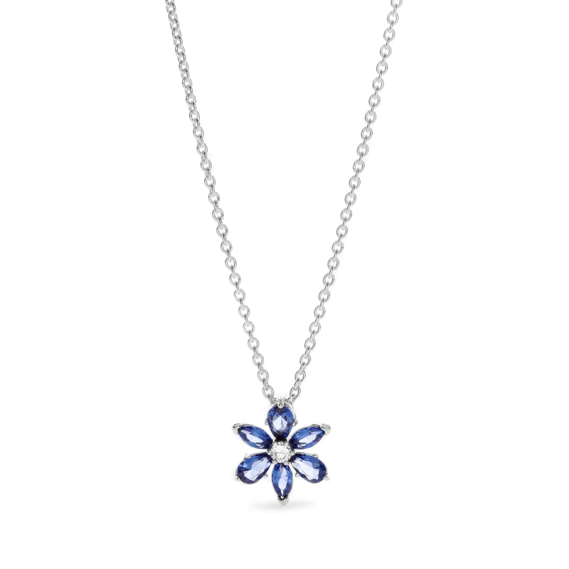 Collana Pendente Herbarium Fiore Blu | Argento sterling
