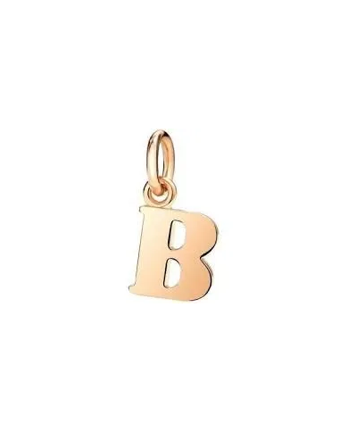 Dodo ciondolo lettera B grande in oro rosa