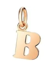 Dodo ciondolo lettera B grande in oro rosa