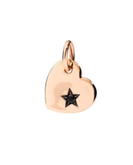 ciondolo cuore oro rosa & diamante black