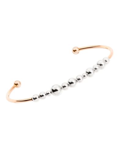 bracciale cuff bollicine oro rosa & argento