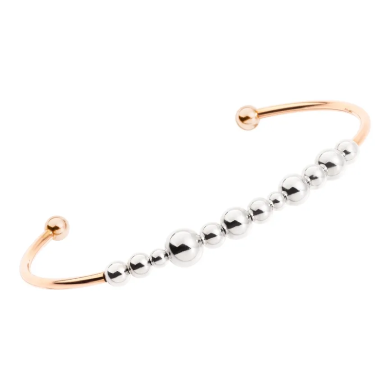 bracciale cuff bollicine oro rosa & argento