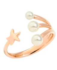 anello stellina oro rosa & perle di cristallo - Dodo