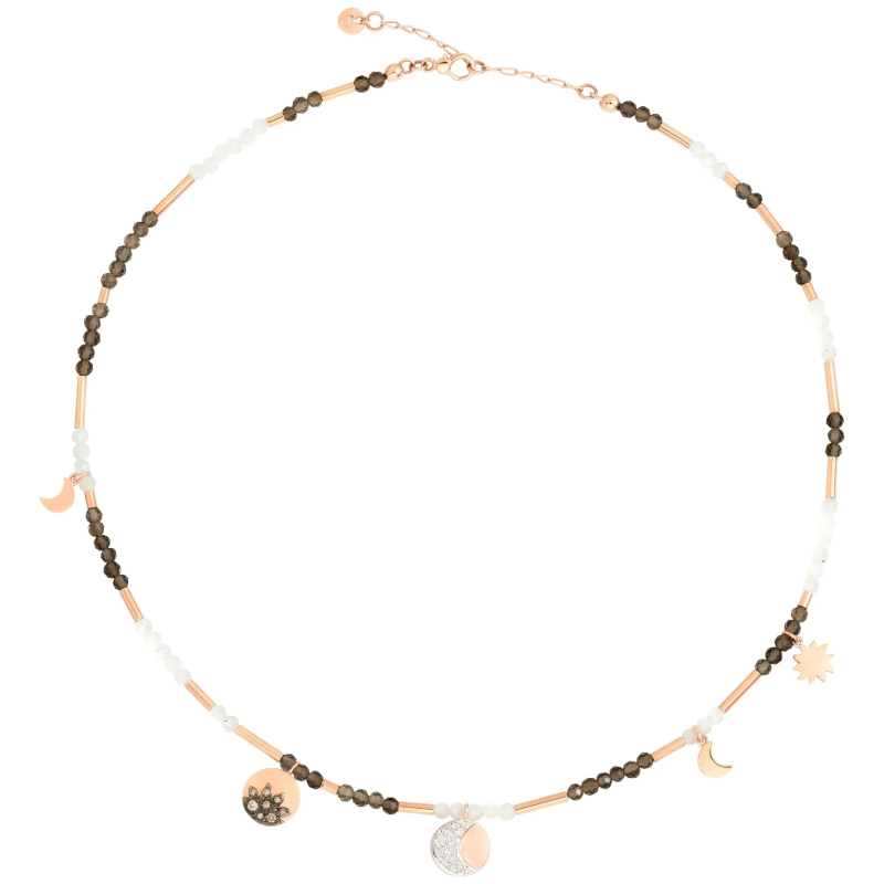 Dodo collana moon&sun oro rosa & diamanti ...