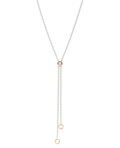 collana lariat bollicine argento & oro rosa