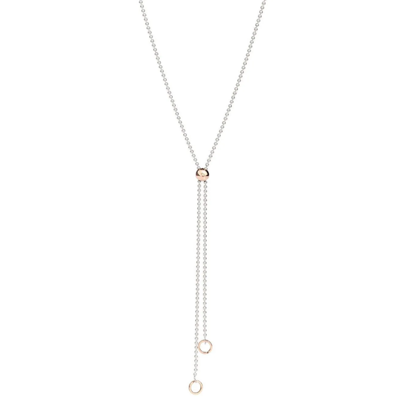 collana lariat bollicine argento & oro rosa
