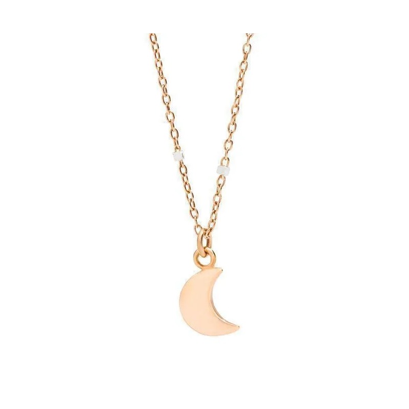 collana mini luna oro rosa