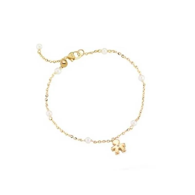 Bracciale Le Perle con sagoma bimbo in oro giallo e ...