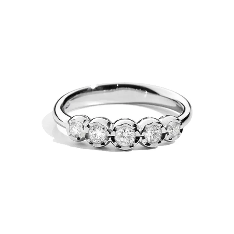 Anello Recarlo - Fedina 5 pietre Face Round Modello ...