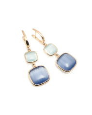 Orecchini Madi Laguna Blu con Doppio Quarzo Idrotermale