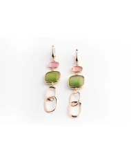 Orecchini Madi Catene lime e rosa in argento