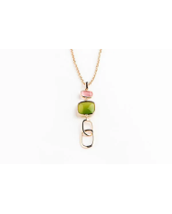 Collana Madì Donna Catene lime in Argento Quarzo idrotermale