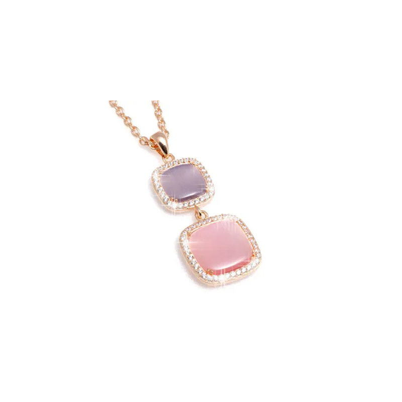 Collana Madi Collezione Laguna Luce con Quarzi Idrotermali Viola e Rosa