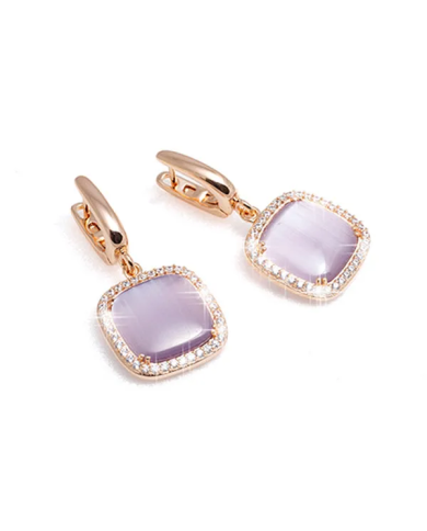 Orecchini Madi Laguna Luce con Quarzi Idrotermali Viola