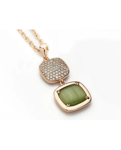 Collana Madi Safari con Quarzo Idrotermale Verde e Zirconi