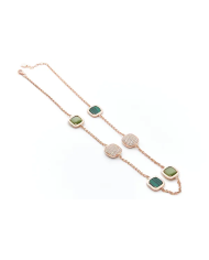 Collana Madi Collezione Safari con Quarzi Idrotermali Verdi e Malachite