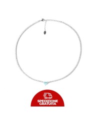 Collana Argento tennis zirconi con cuore