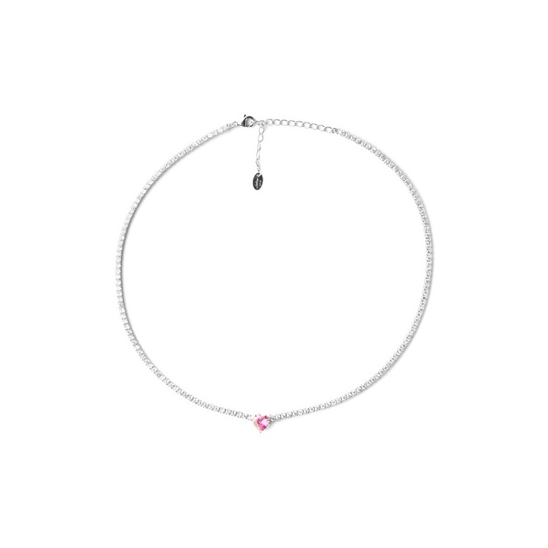 Collana Argento tennis zirconi con cuore
