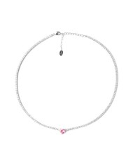 Collana Argento tennis zirconi con cuore