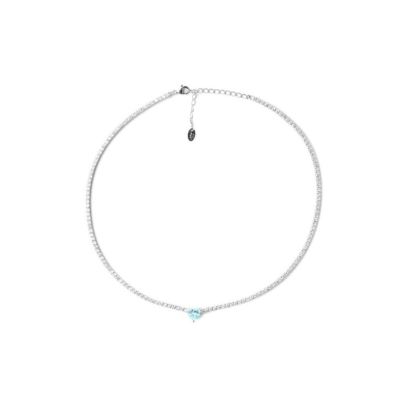 Collana Argento tennis zirconi con cuore