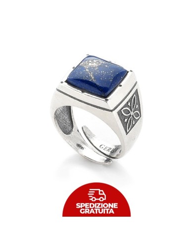 Anello Gerba Chevalier con pietra Lapis blu space