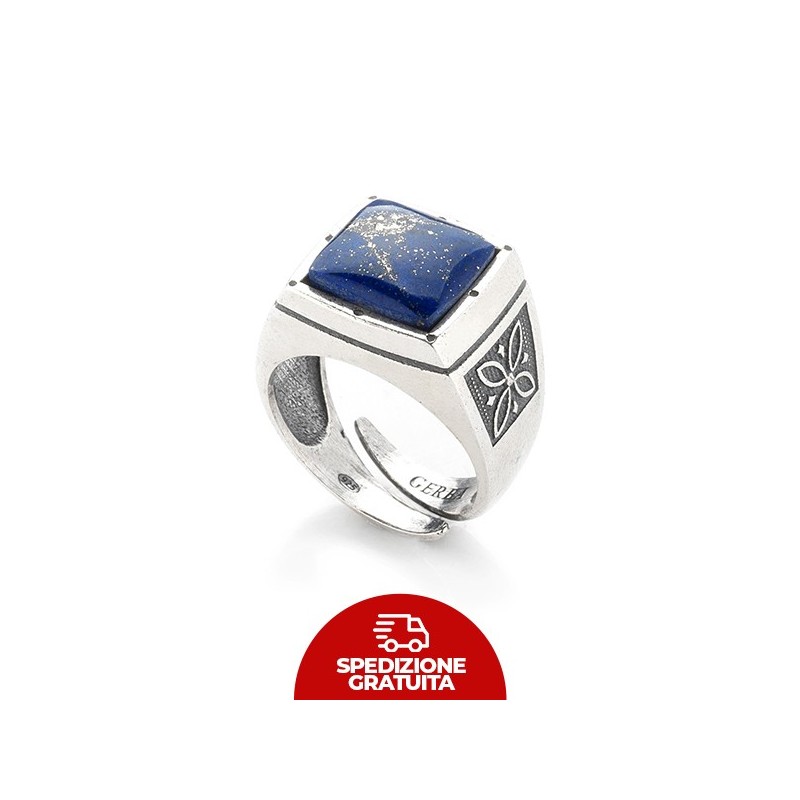Anello Gerba Chevalier con pietra Lapis blu space