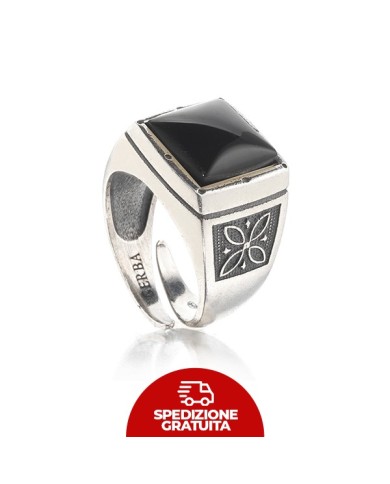 Anello Gerba Chevalier con pietra Onice nera