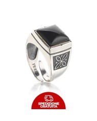Anello Gerba Chevalier con pietra Onice nera