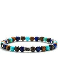 Bracciale Stone Rock Colored Aulite Occhio di tigre Argento