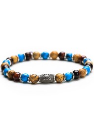 Bracciale Stone Sahara occhio di tigre paesina aulite argento