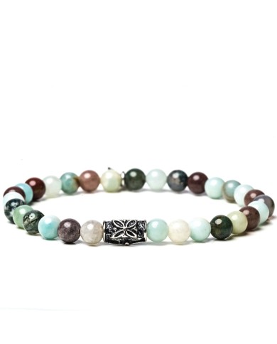 Bracciale Stone Amazonite con componenti in argento