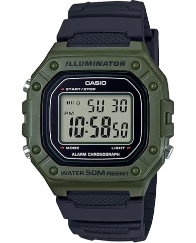 Orologio â€‹CASIO TIMELESS COLLECTION SPORT ILLUMINATOR WR 50M, ALARM, CHRONOGRAPH - ARMY GREEN Uomo