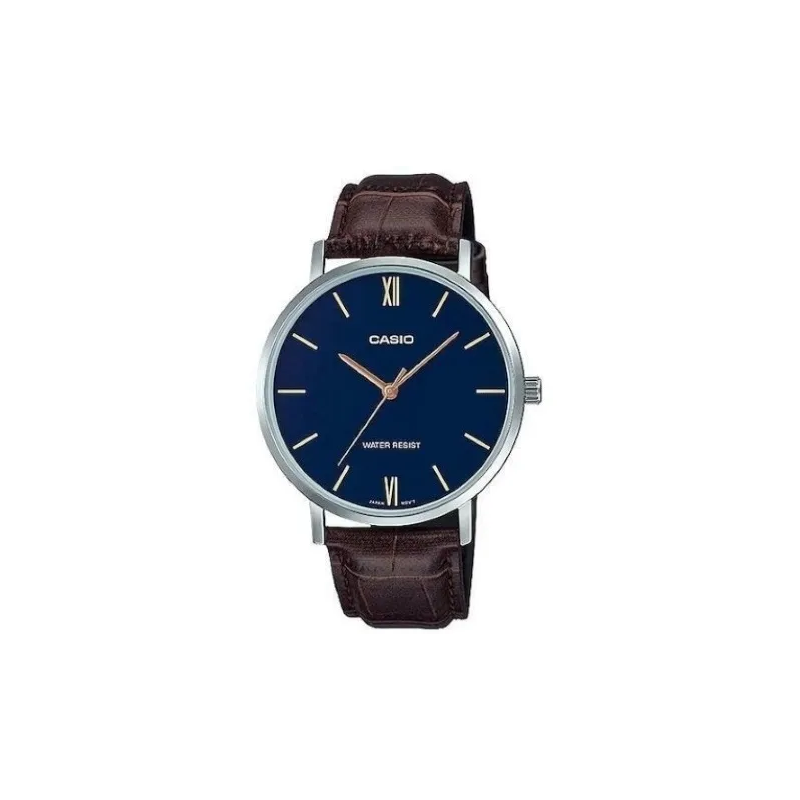 Orologio CASIO COLLECTION MINIMAL, LEATHER - BLUE Uomo